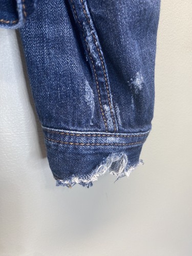 American Eagle Outfitters AE Distressed Women’s Denim Jean Jacket Size Medium - Picture 7 of 8