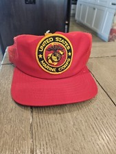 VTG USMC United States Marine Corps Trucker Mesh Snapback Hat Cap USA