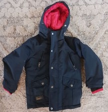 Diesel Hooded Insulated Jacket Coat Children Size 5/6 Blue with Red Lining