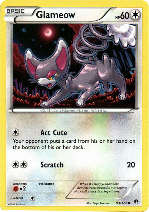Pokemon - Glameow - 93/122 - Common - XY - BREAKPoint - NM