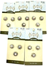 Sewology Shank Back Sewing Button Rhinestone Aurora Borealis Sparkly Faceted 