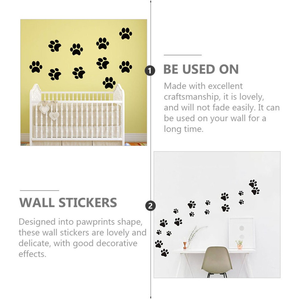 3 Pack Kitten Wall Art Fashion Stickers Dog Paw and Posters Child Baby