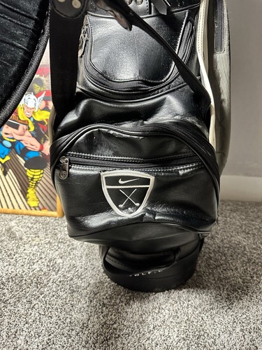 Nike Tour Staff Cart Golf Bag 7-Way Divider Black & White W/ Rain Cover & Clubs - Picture 7 of 16