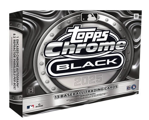 2025 TOPPS CHROME BLACK MLB BASEBALL HOBBY BOX (1 ENCASED AUTO) Brand New Sealed