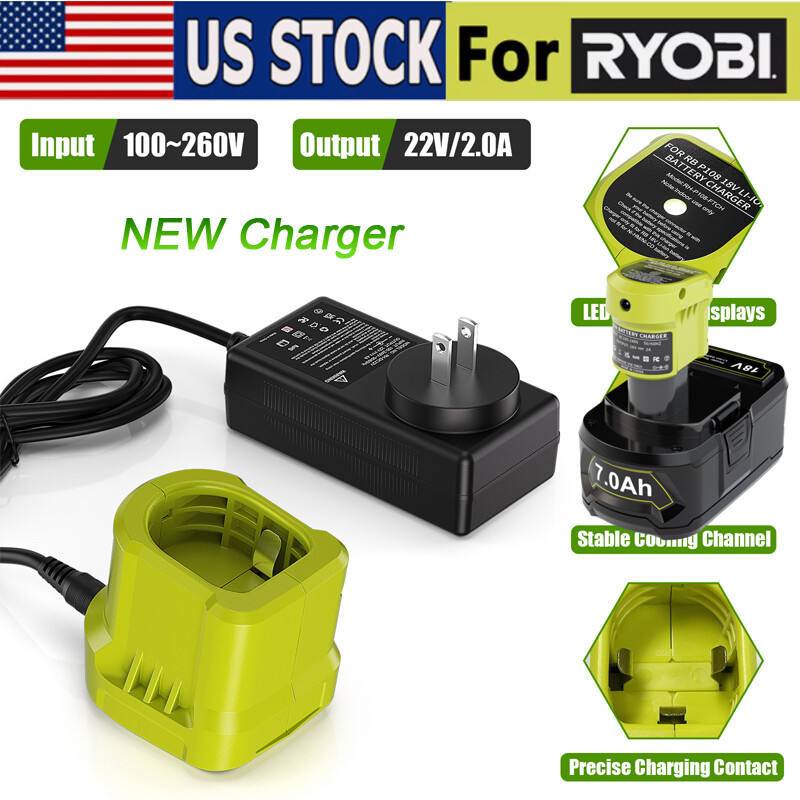 For RYOBI P108 18V NEW Charger One Plus P117 High Capacity Lithium-Ion Battery