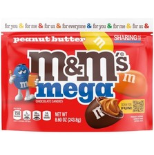 NEW PEANUT BUTTER M&MS MEGA MILK CHOCOLATE CA...
