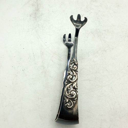 Antike Jugendstil Zuckerzange 830er SILBER Hühner Kralle Rocaille Verzierungen - Bild 6 von 8