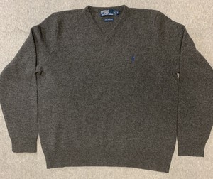 ralph lauren lambswool v neck sweater