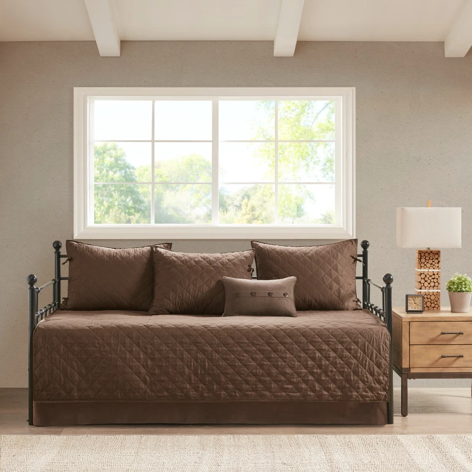 Madison Park 6 Piece Rustic Style Reversible Daybed Cover Set for Guest Room - Image 4 of 4