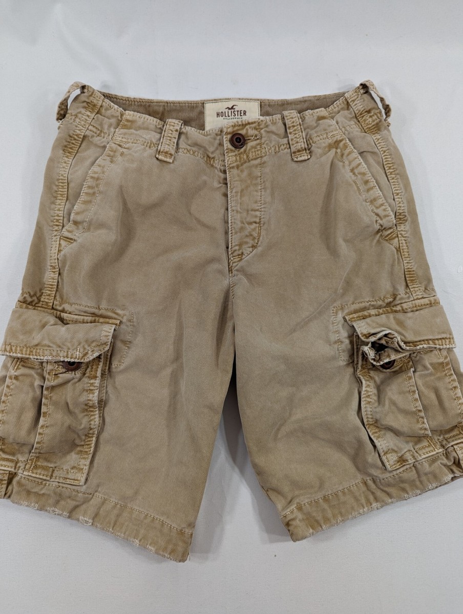 Hollister Cargo Shorts Men's 28 Beige Button Fly Excellent