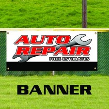 Auto Repair Free Estimates Banner Sign Car Shop Mechanic Oil Change AC Service