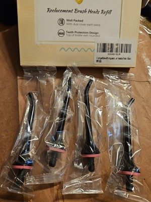 4Pcs Replacement   Tips For Aquasonic Aqua Flosser Heads Black