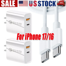 IPhone 16 17 Pro Max Plus USB-C to USB-C Cable Fast Charging PD Type C Cord lot
