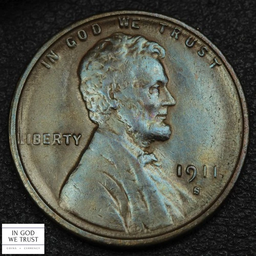 1911 S Lincoln Wheat Copper Cent 1C (AU Almost Uncirculated)