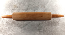 60's Vintage Hard Wood Rolling Pin  Handles 16.5" Baking Cottage Core Farmhouse