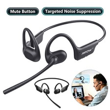 Mpow Open Ear Air Conduction Headphone Trucker Bluetooth 6.0 Headset Mute Button
