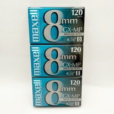 3 Maxell 8mm GX-MP 120 Min. New Camcorder Tapes High Quality Video SEALED