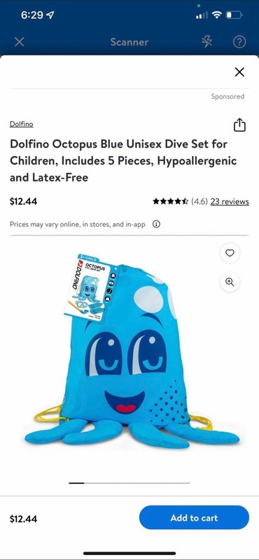 Dolfino Octopus Blue Unisex Dive Set for Children, Includes 5 Pieces