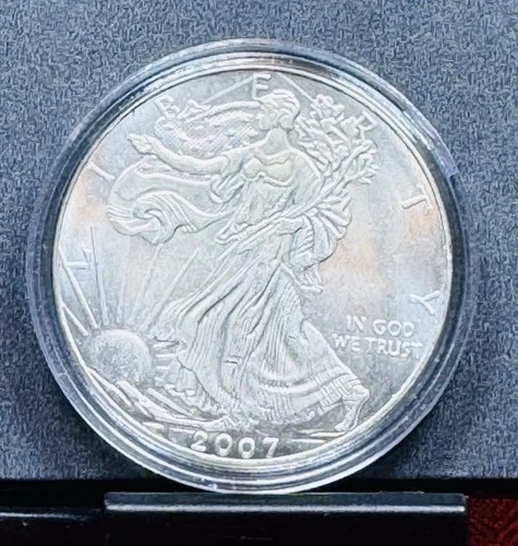 AMERICAN WALKING SILVER LIBERTY/EAGLE -2007 🔥$1 (1 OUNCE) FINE SILVER🔥CAPSULE