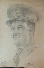 WW2 photo album pages Capt/Maj HOPKINS 5 sketches+pictures+clippings+Dempsey