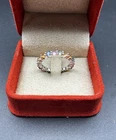 Confetti Multicolored Gemstone Band Size 8 Vintage Sterling Silver