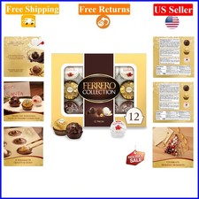 12-Count Gourmet Assorted Chocolate Gift Box - Hazelnut, Coconut, Dark