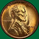 1940 Lincoln Wheat Cent Brilliant Uncirculated BU Coin, Spots #43464