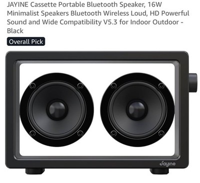 Cassette Portable Bluetooth Speaker, 20W Minimalist Speakers