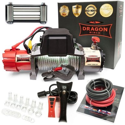 13000lbs 5897kg Elektrische Seilwinde 12V 12 volt mit fernbedienung funk DRAGON