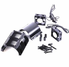 PowerHobby Heat Sink Twin Tornado High Speed Fans For 1/8 Motors PHBPH1289BLACK