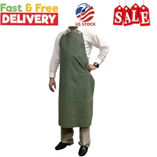 BISON LIFE Waterproof and Oilproof Vinyl Bib Apron with Adjustable Neck, Small