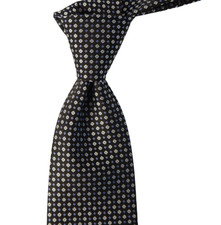  330 NWT Stefano Ricci Black w White Mini Medallions Silk Neck Tie Italy 3.5W