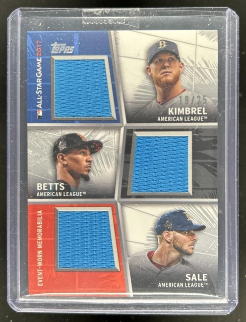 2017 Topps Mookie Betts Chris Sale Craig Kimbrel All Star Triple Jersey #/25