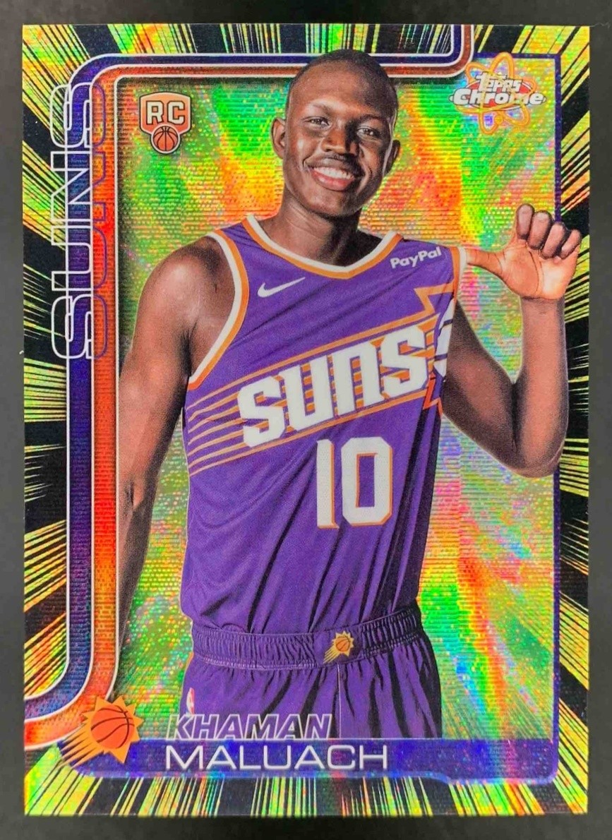 Khaman Maluach 2025-26 Topps Chrome Radiating Rookie RC SSP Suns