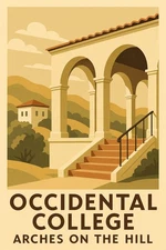 Occidental College Arches - Mid-Century Style Poster 🌄🎨 - 24x36