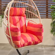 OHS Egg Chair Cushion Head Rest Pillow Outdoor Garden Filled Water Resistant