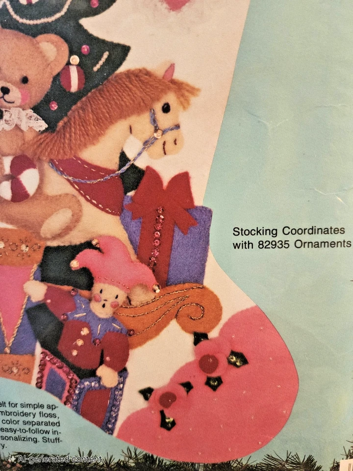 Victorian Holiday 82905 Discontinued Bucilla Christmas Stocking Kit New Unopened - Image 4 of 4