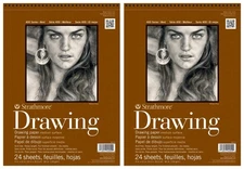 Strathmore (STTP400403-2pack) DRAWING PAD 24SHTS 9X12IN WIRE 400 SERIES EA