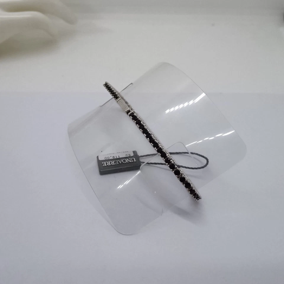 UNOAERRE BRACCIALE da uomo Tennis con zirconi neri in argento 925 (6384) - Immagine 3 di 4