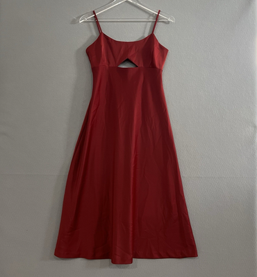Banana Republic Satin Slip Dress Womens Sz 4 Rust Red Cutout Front  Bridesmaids | eBay