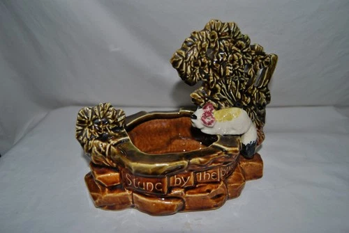 Vintage Mccoy Cat By The Well Planter