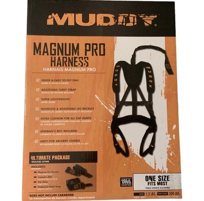 Muddy Outdoors Magnum Pro Padded Adjustable Treestand Harness System, Black