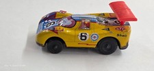Martini Porsche Tin Racing Car 6 Yellow w/ pull Lever Action, 1970s, NOS, Korea