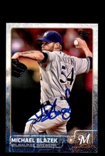 Signed Baseball Card Auto 2015 Topps #US18 Michael Blazek Milwaukee Brewers