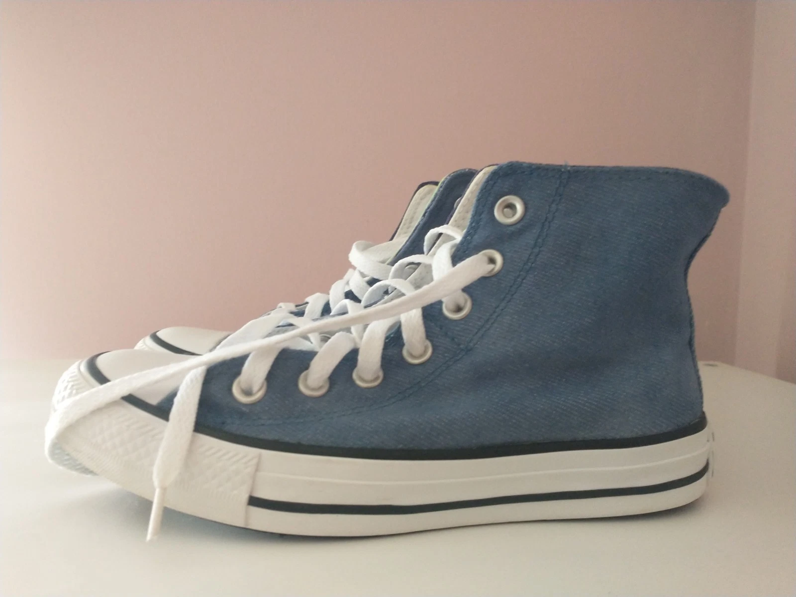 Converse alte pieghevoli taglia UK 4 blu denim lavato unisex