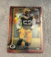 RASHAN GARY 2025 TOPPS CHROME NFL FOOTBALL LEATHER CHROME REFRACTOR CARD Packers