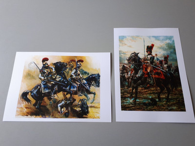 Plakate: Ladung Carabinieri und Grenadier zu Pferd der Kaiserlichen Garde