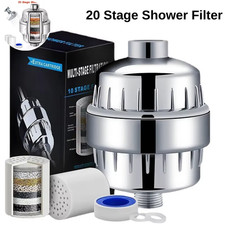20 Stage Shower Filter Hard Water Chlorine Heavy Metals High Output Universal