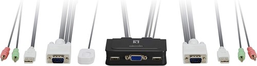 Level One USB Cable KVM 2 Ports with Audio - Afbeelding 2 van 3