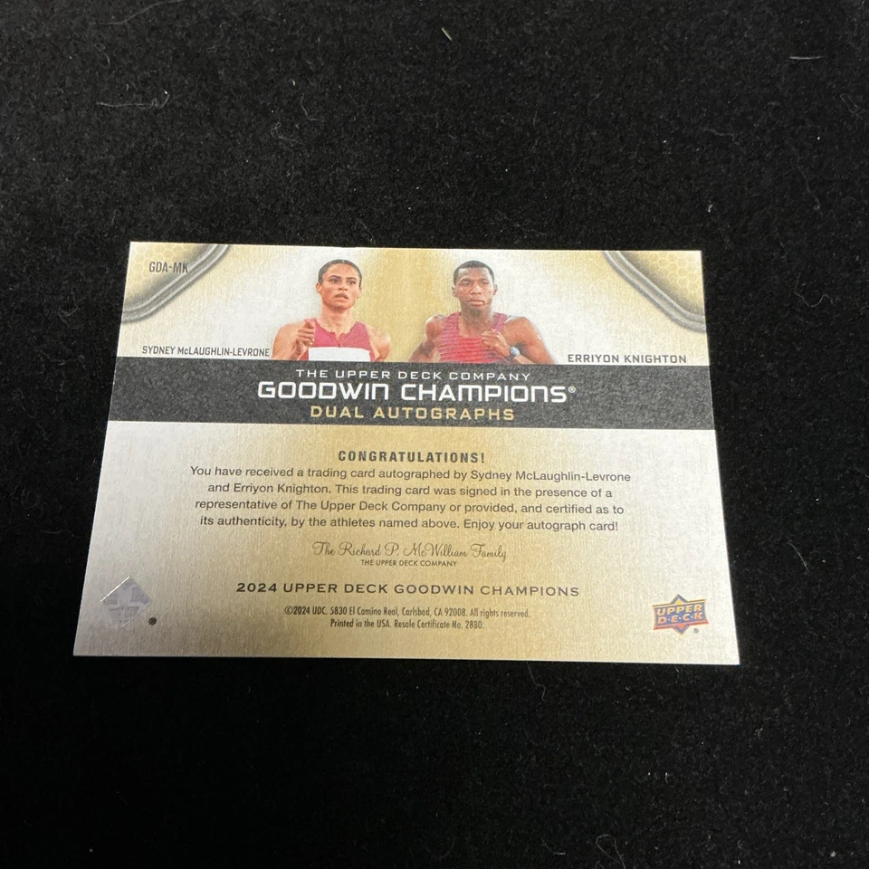 悉尼 McLAUGHLIN-LEVRONE & ERRIYON 2024 UD GOODWIN 冠军双签名 #03/10 — 第 2/2 张图片